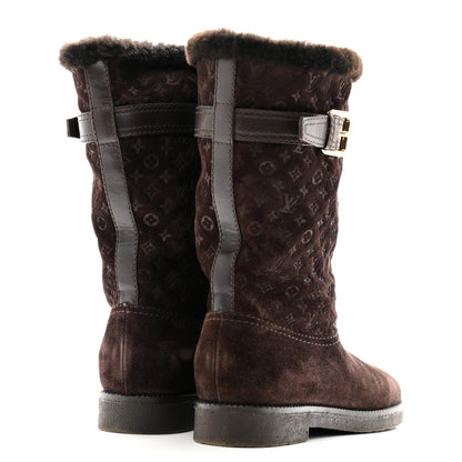 Louis Vuitton Suede Fur Wintry Boots 37 Brown 4 of 9