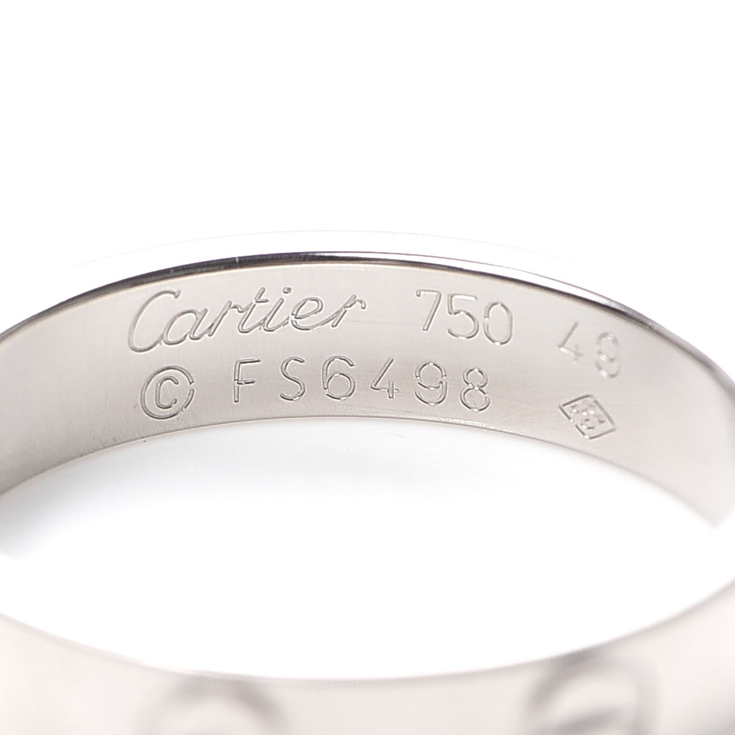 Cartier 18K White Gold 3.5mm LOVE Wedding Band Ring 49 4.75 4 of 5