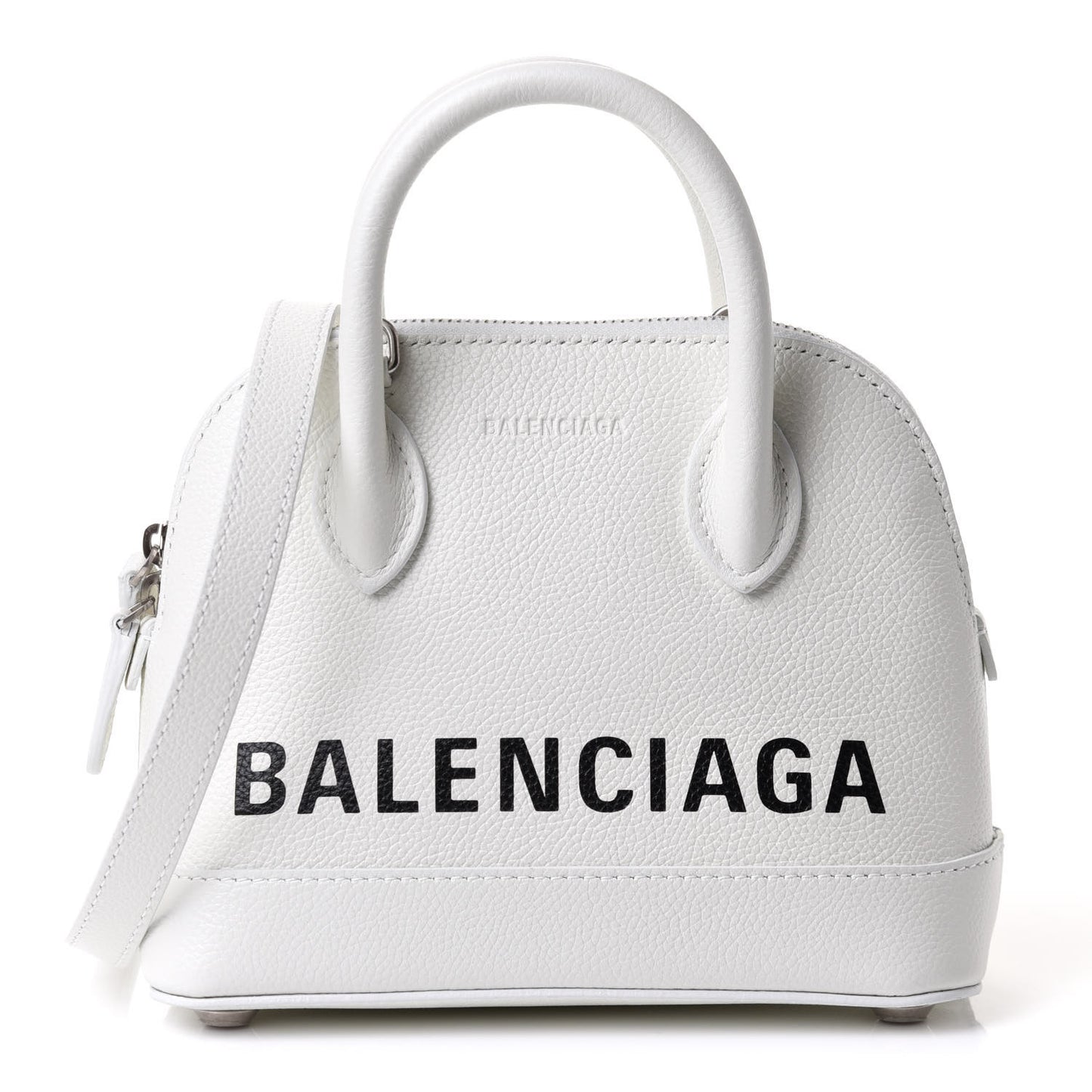 Grained Calfskin XXS Ville Top Handle Bag White Black