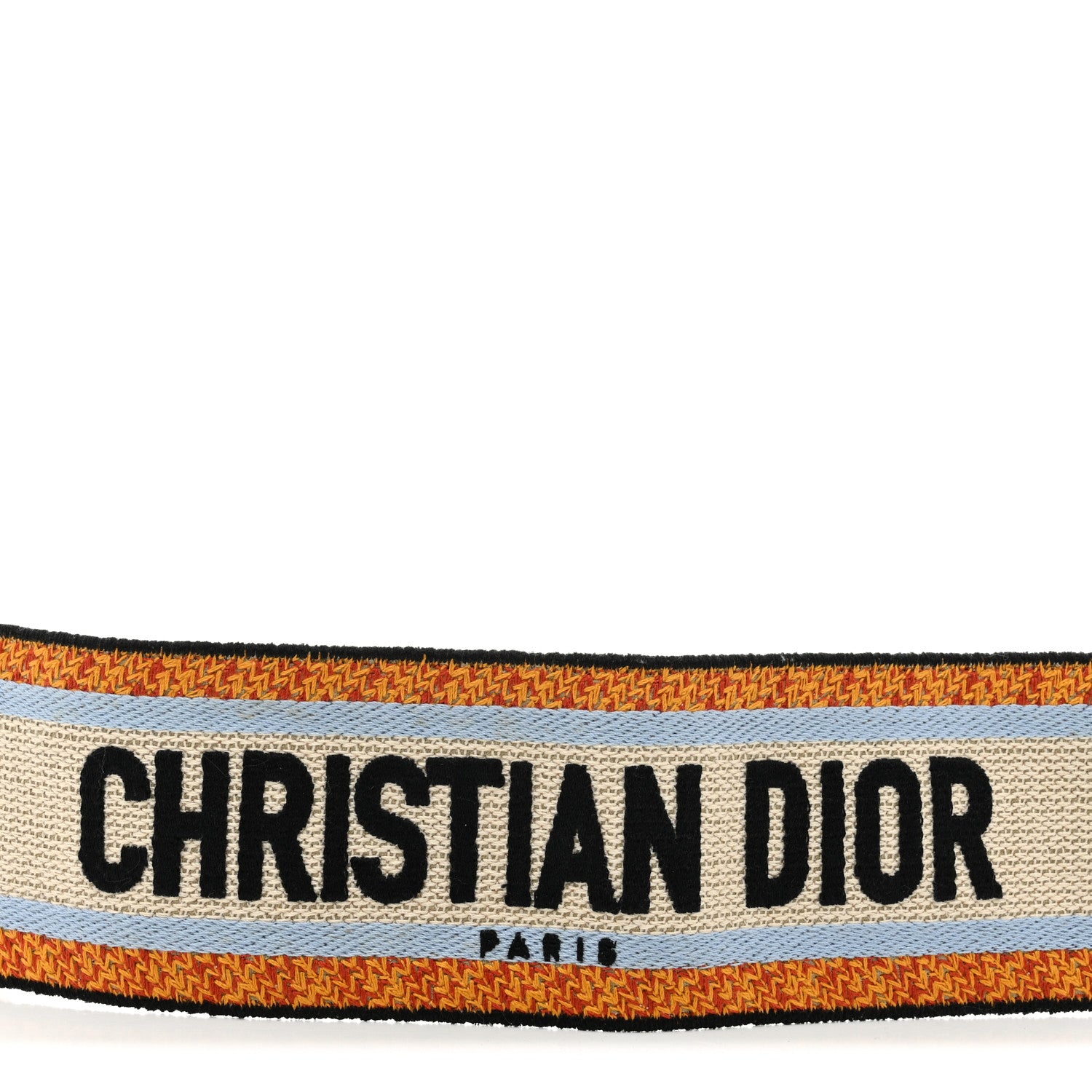 Christian Dior Canvas Embroidered Shoulder Strap Orange Multicolor 4 of 5