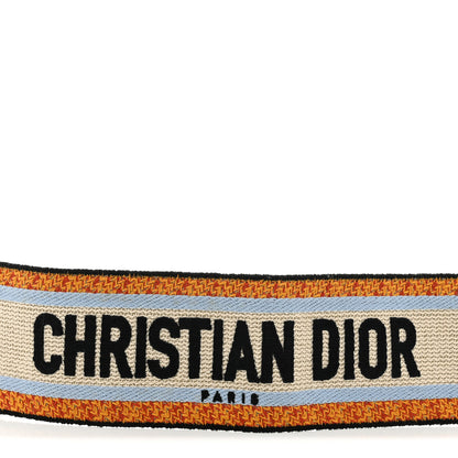 Christian Dior Canvas Embroidered Shoulder Strap Orange Multicolor 4 of 5