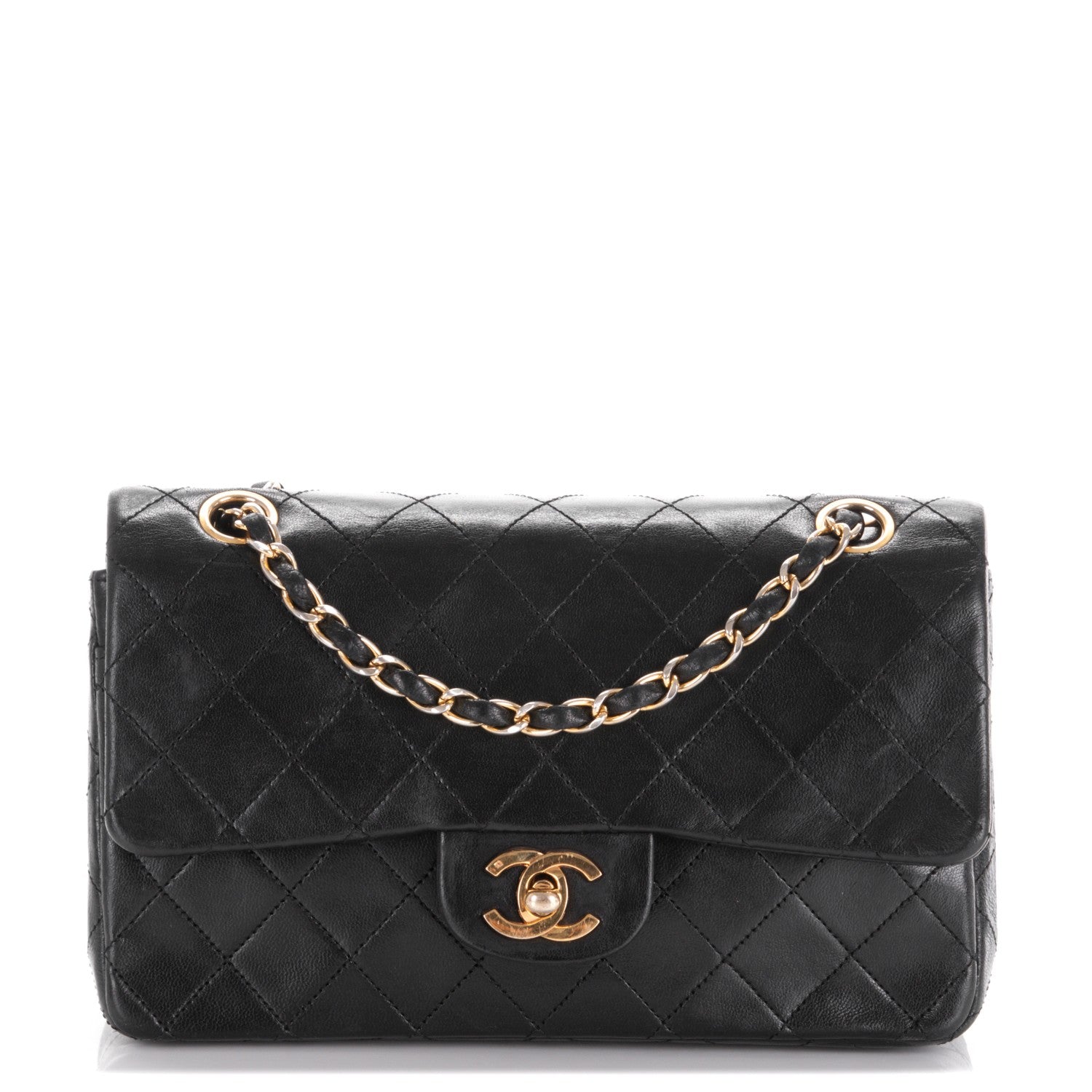 Chanel Lambskin Quilted Small Double Flap Black 1 of 9