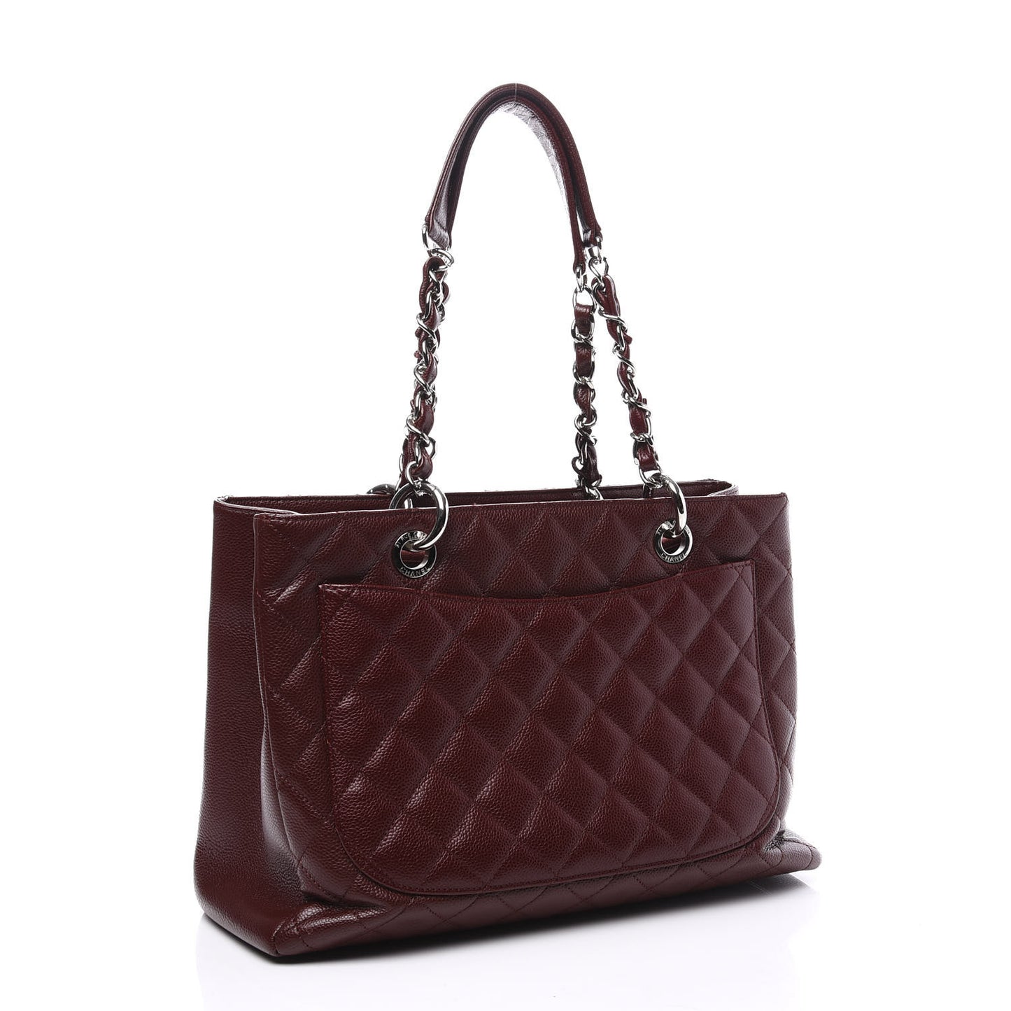 Caviar Quilted Grand Shopping Tote GST Dark Burgundy