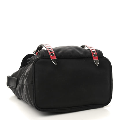 Prada Nylon New Vela Studded Messenger Black Fuoco 4 of 9