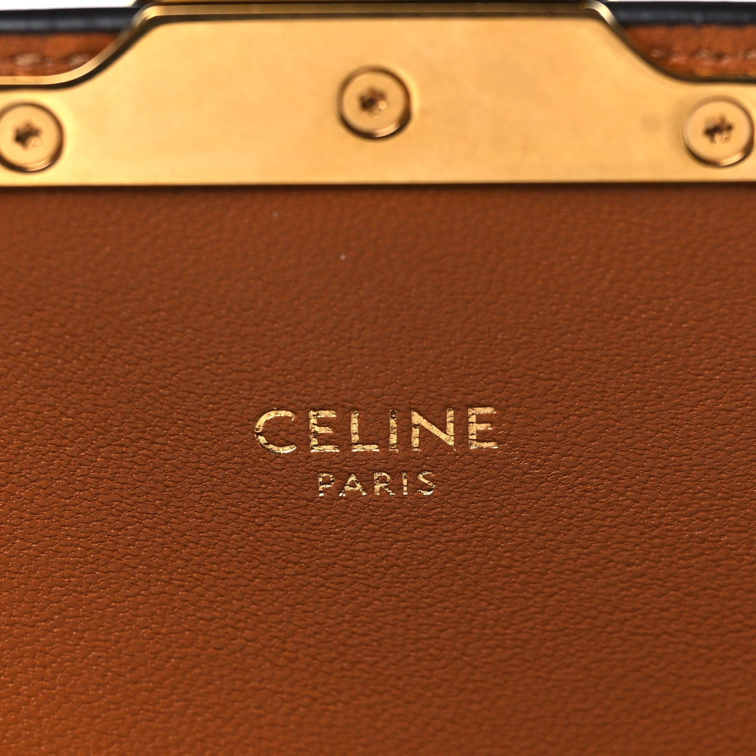 Celine Textile Natural Calfskin Teen Triomphe White Tan 5 of 8