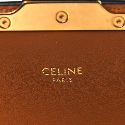Celine Textile Natural Calfskin Teen Triomphe White Tan 5 of 8