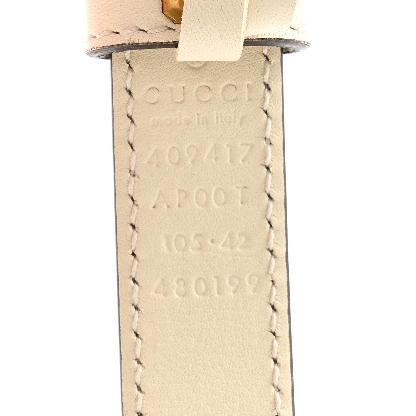 Calfskin Double G 20mm Belt 105 42 Mystic White