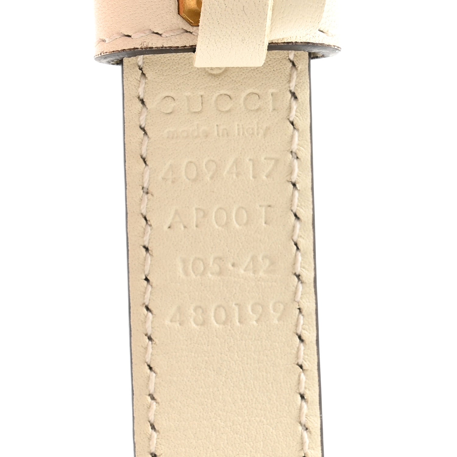 Gucci Calfskin Double G 20mm Belt 105 42 Mystic White 5 of 5