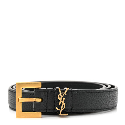 Gucci Grained Calfskin Monogram Cassandre Square Buckle Belt 70 28 Black 70/28 Black 1 of 4