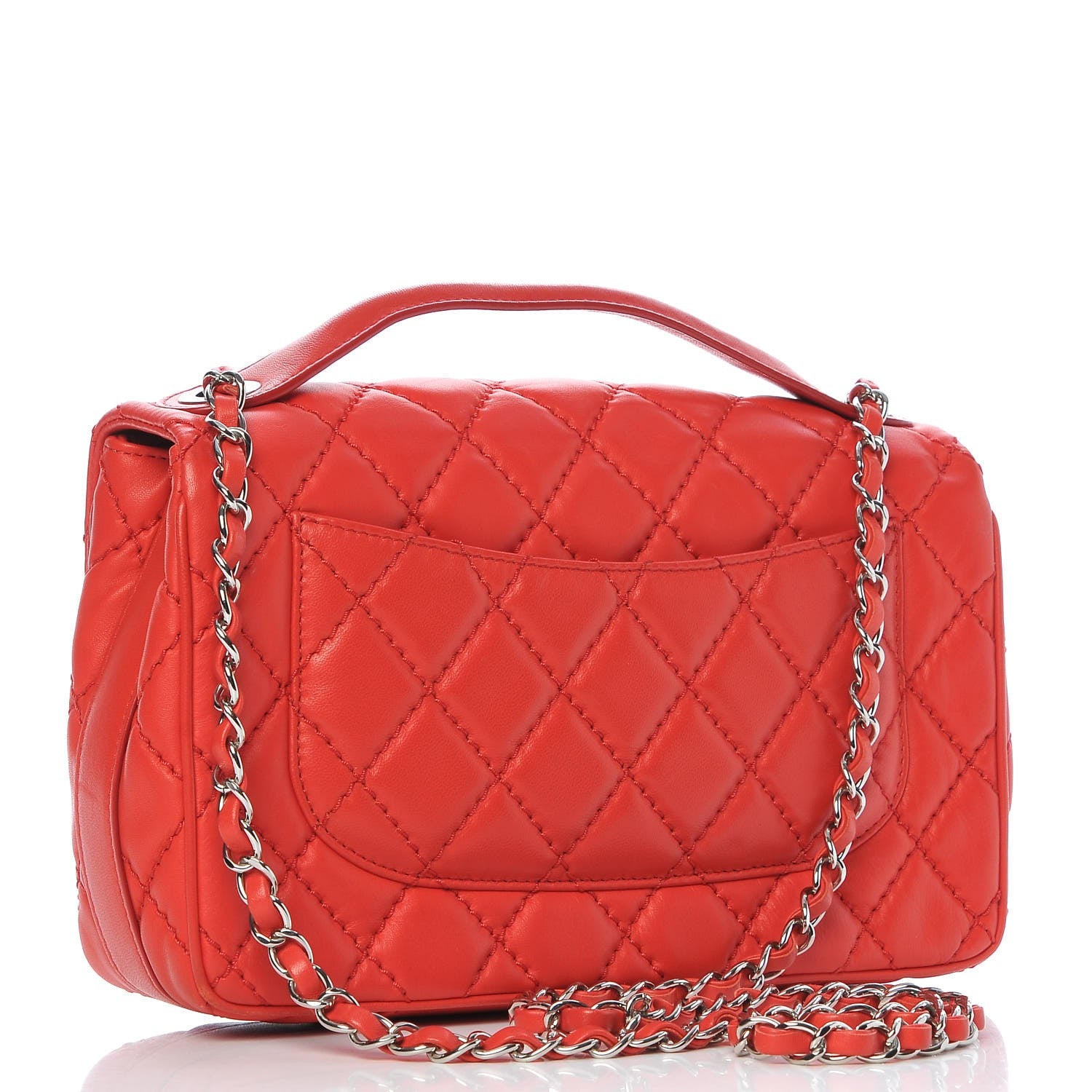 Chanel Lambskin Quilted Medium Easy Carry Flap Red 3 of 9