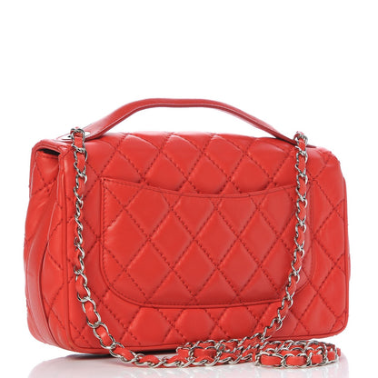 Chanel Lambskin Quilted Medium Easy Carry Flap Red 3 of 9