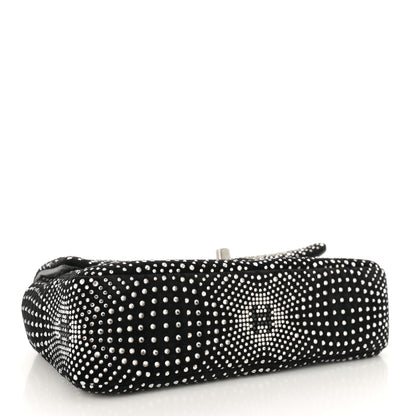 Chanel Velvet Strass Evening Flap Bag Black Silver 4 of 13