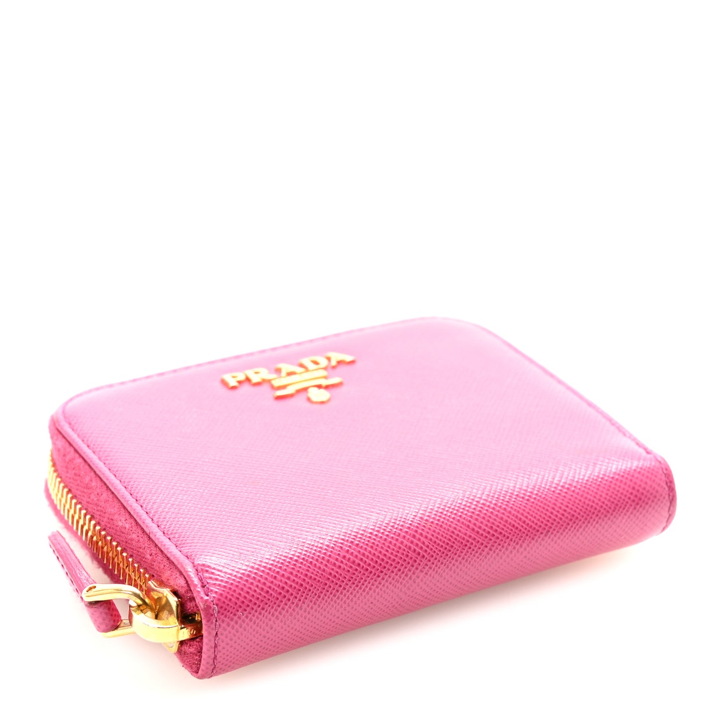 Saffiano Metal Zip Coin Purse Fuxia