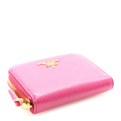 Prada Saffiano Metal Zip Coin Purse Fuxia 4 of 7
