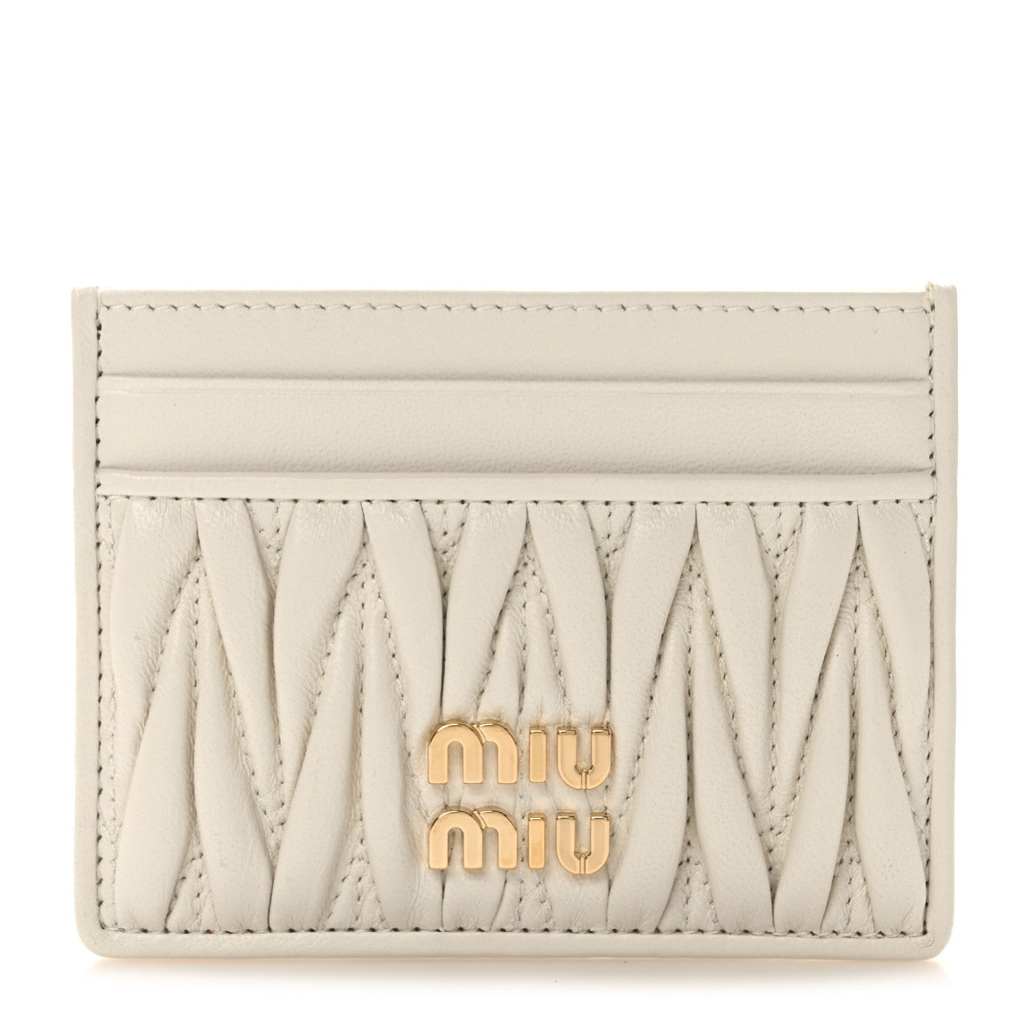 Miu Miu Nappa Matelasse Card Holder White 1 of 8