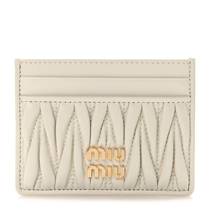 Miu Miu Nappa Matelasse Card Holder White 1 of 8