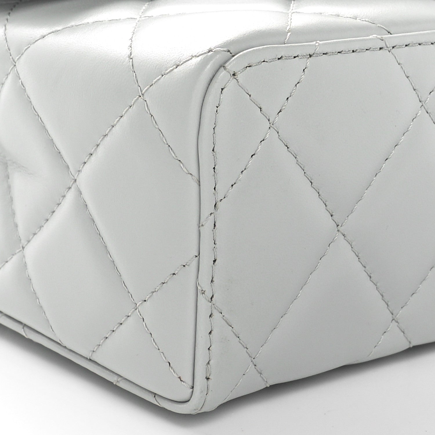 Chanel Lambskin Handle Crush Top Handle Flap Bag Grey 9 of 10