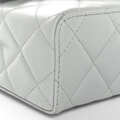 Chanel Lambskin Handle Crush Top Handle Flap Bag Grey 9 of 10