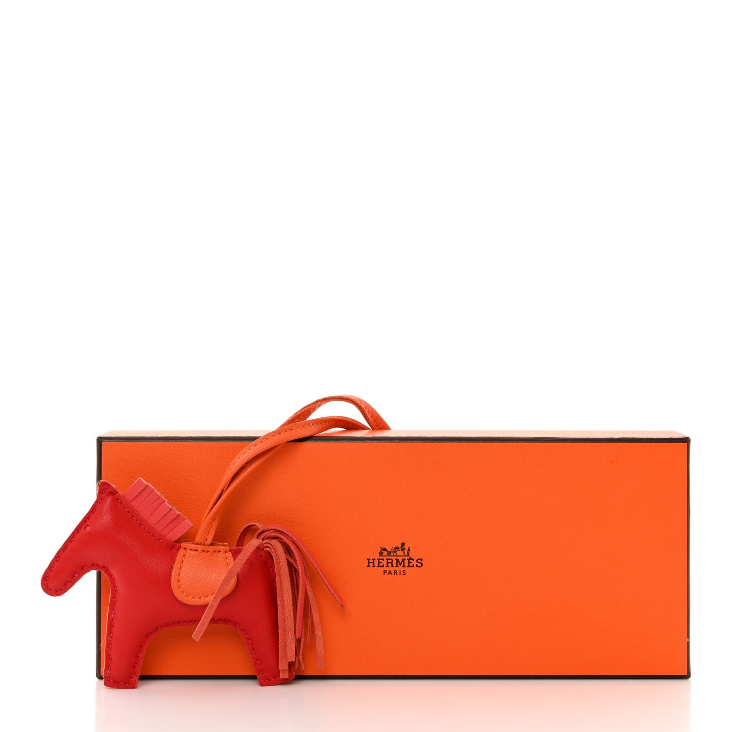 Hermes Milo Lambskin Grigri Rodeo Horse Bag Charm PM Rouge Rose Indien Jaipur Feu 4 of 4