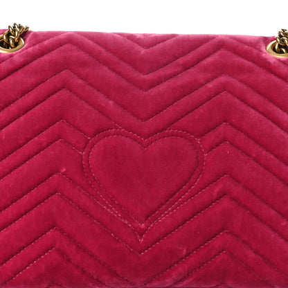 Gucci Velvet Matelasse Blind for Love Embroidered Medium GG Marmont Shoulder Bag Light Raspberry Rose Multicolor 11 of 12