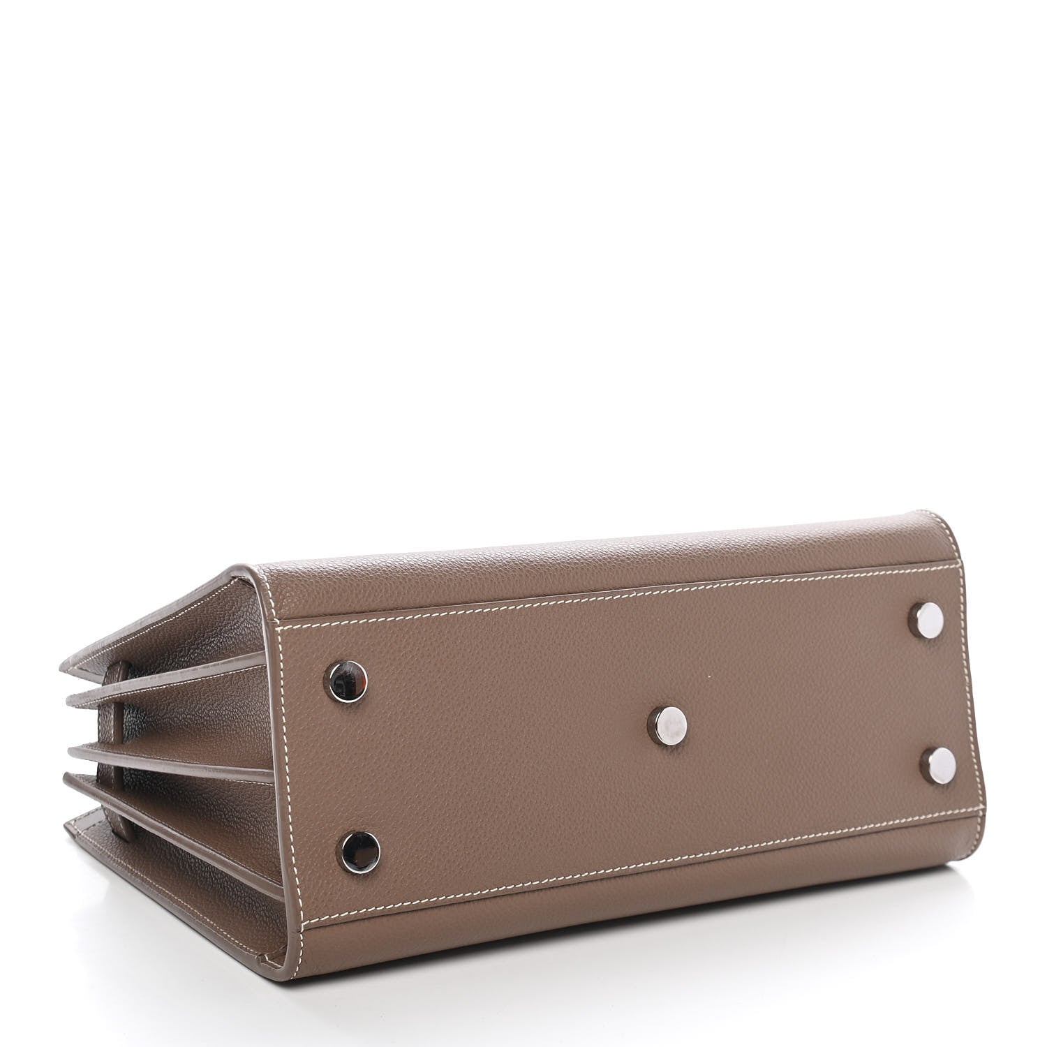 Saint Laurent Grained Calfskin Topstich Baby Sac De Jour Taupe 4 of 9
