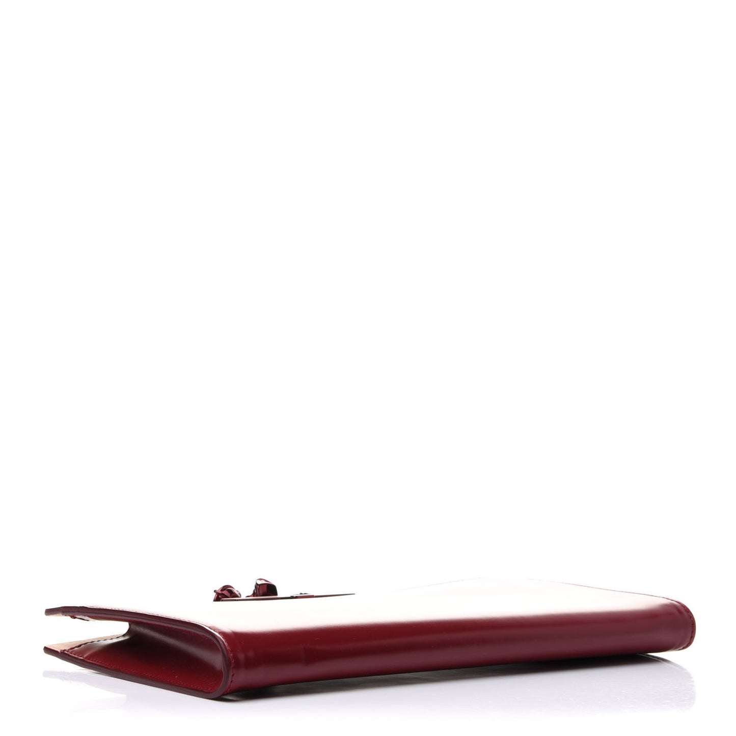 Calfskin Knuckle Flat Clutch Oxblood