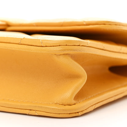 Chanel Lambskin Quilted Flap Phone Holder With Chain Yellow 11 of 15