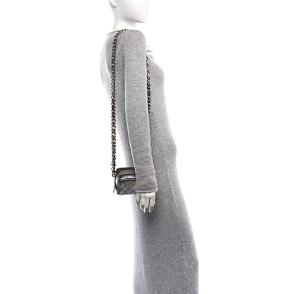 Chanel Gradient Metallic Lambskin Quilted Like A Wallet Clutch With Chain Silver Purple 2 of 10