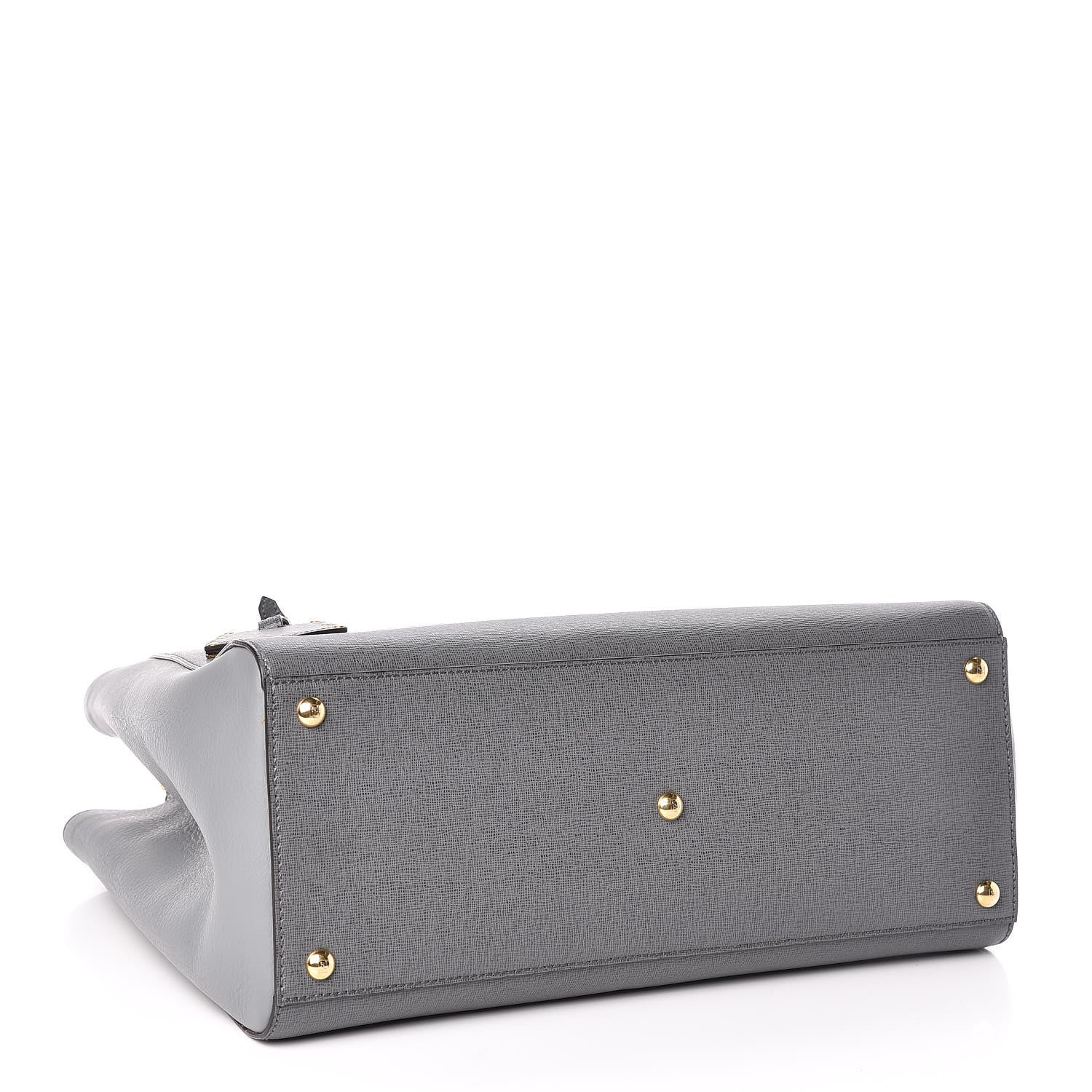 Fendi Vitello Elite Flamingo Regular 2Jours Tote Grigio Grigio Chiaro 4 of 9