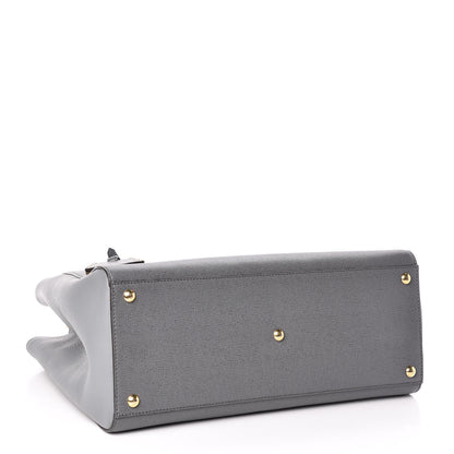 Fendi Vitello Elite Flamingo Regular 2Jours Tote Grigio Grigio Chiaro 4 of 9