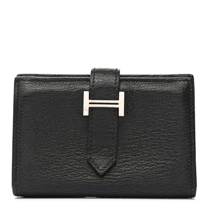 Hermes Chevre Mysore Mini Bearn Wallet Black 1 of 8
