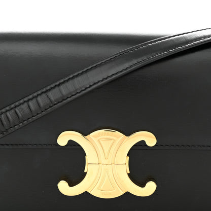 Celine Shiny Calfskin Triomphe Shoulder Bag Black 8 of 12