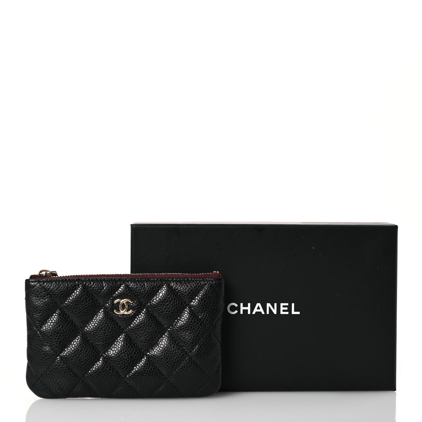 Caviar Quilted Small Cosmetic Case Black