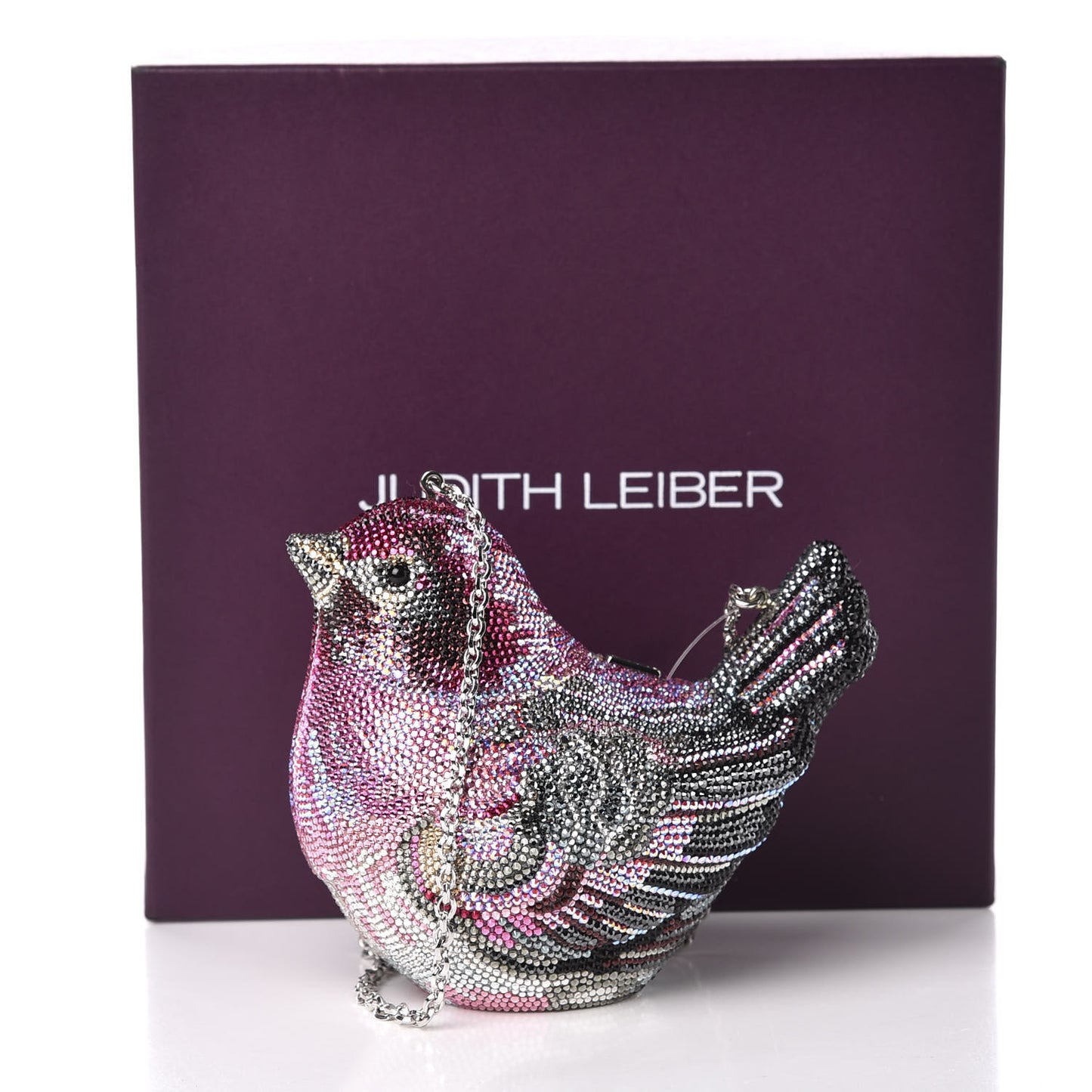Swarovski Crystal Bird Minaudiere Clutch Pink Multicolor