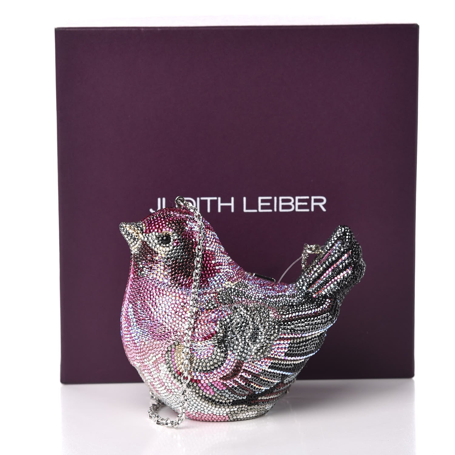 Judith Leiber Swarovski Crystal Bird Minaudiere Clutch Pink Multicolor 14 of 14