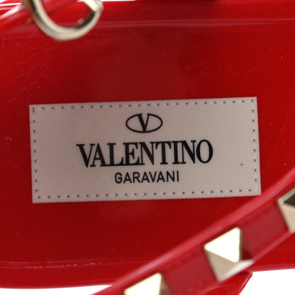 Valentino Garavani PVC Jelly Rockstud Caged Sandals 39 Rosso Valentino 6 of 6