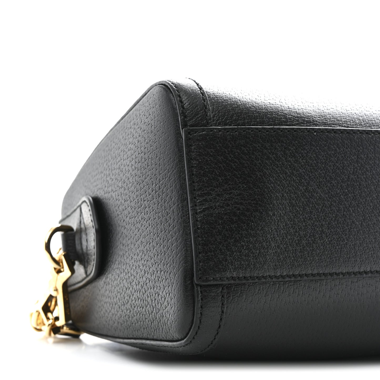 Textured Dollar Calfskin Web Medium Ophidia Boston Black
