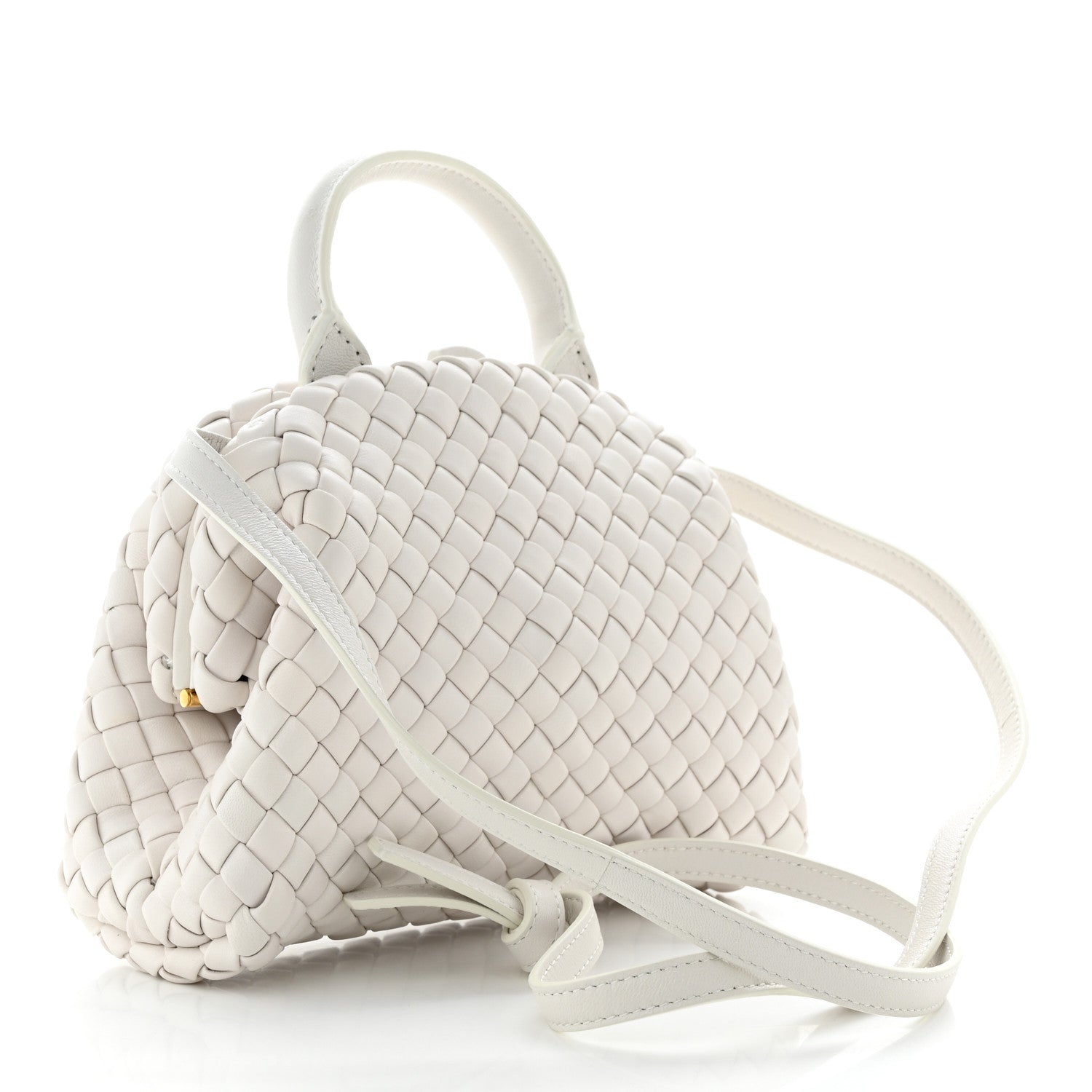 Bottega Veneta Nappa Intreccio Mini Padded Handle Bag Chalk 3 of 10