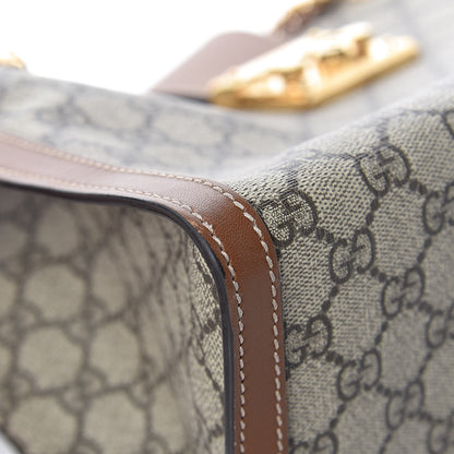 Gucci GG Supreme Monogram Medium Padlock Tote Beige Cuir 10 of 11