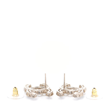 Chanel Crystal Pearl CC Dazzling Domino Earrings Gold 3 of 4