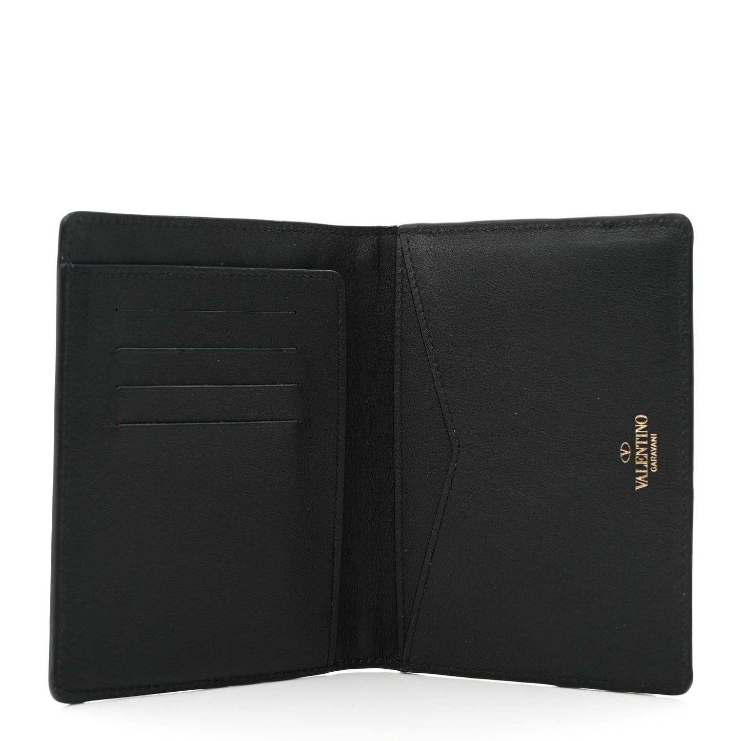 Vitello Rockstud Passport Holder Black