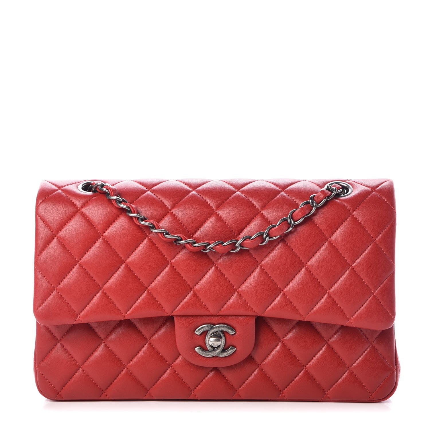 Chanel Lambskin Quilted Medium Double Flap Red 1 of 8