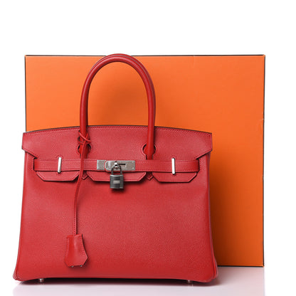 Hermes Epsom Birkin 30 Rouge Casaque 37 of 37