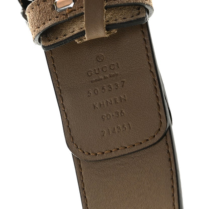 Gucci GG Supreme Monogram Suede Dionysus 40mm Belt 90 36 Beige Taupe 3 of 4