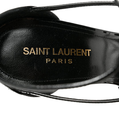 Saint Laurent Patent Cassandra 100 Ankle Strap Sandals 40 Black 6 of 11