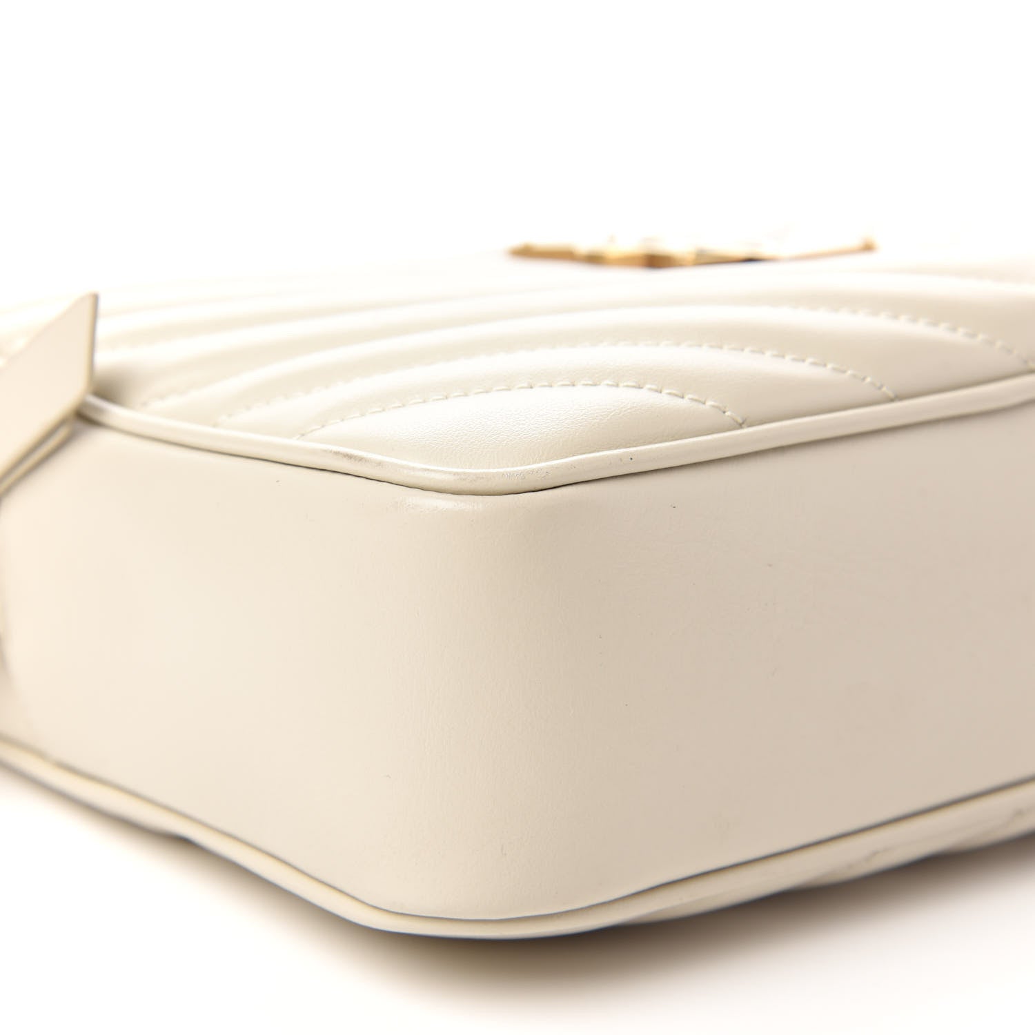 Saint Laurent Calfskin Matelasse Monogram Lou Camera Bag Blanc Vintage 6 of 11