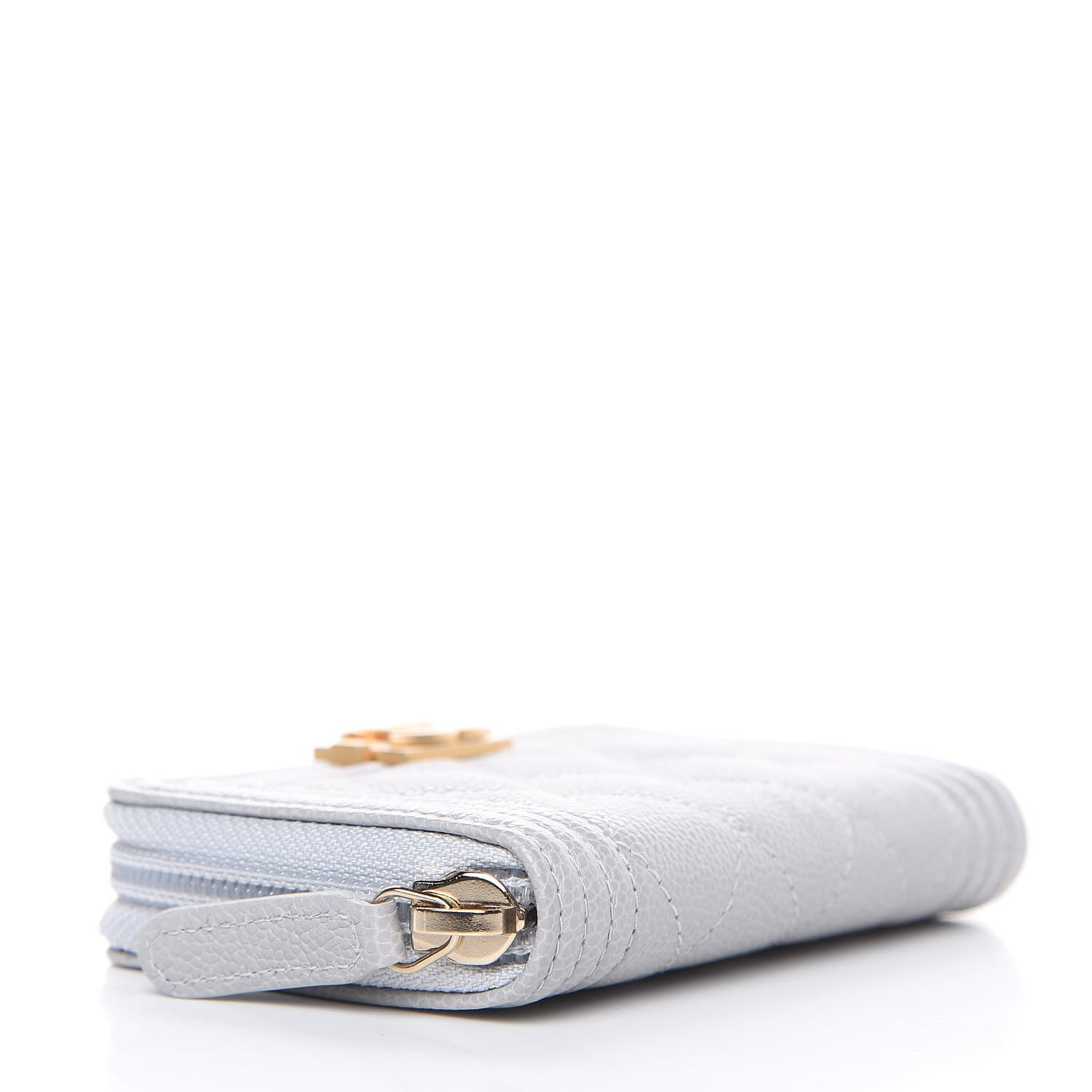 Chanel Caviar Quilted Boy Zip Around Coin Purse Wallet Grey 4 of 8