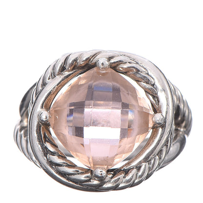 David Yurman Sterling Silver Morganite 11mm Infinity Ring 54 6.75 1 of 4