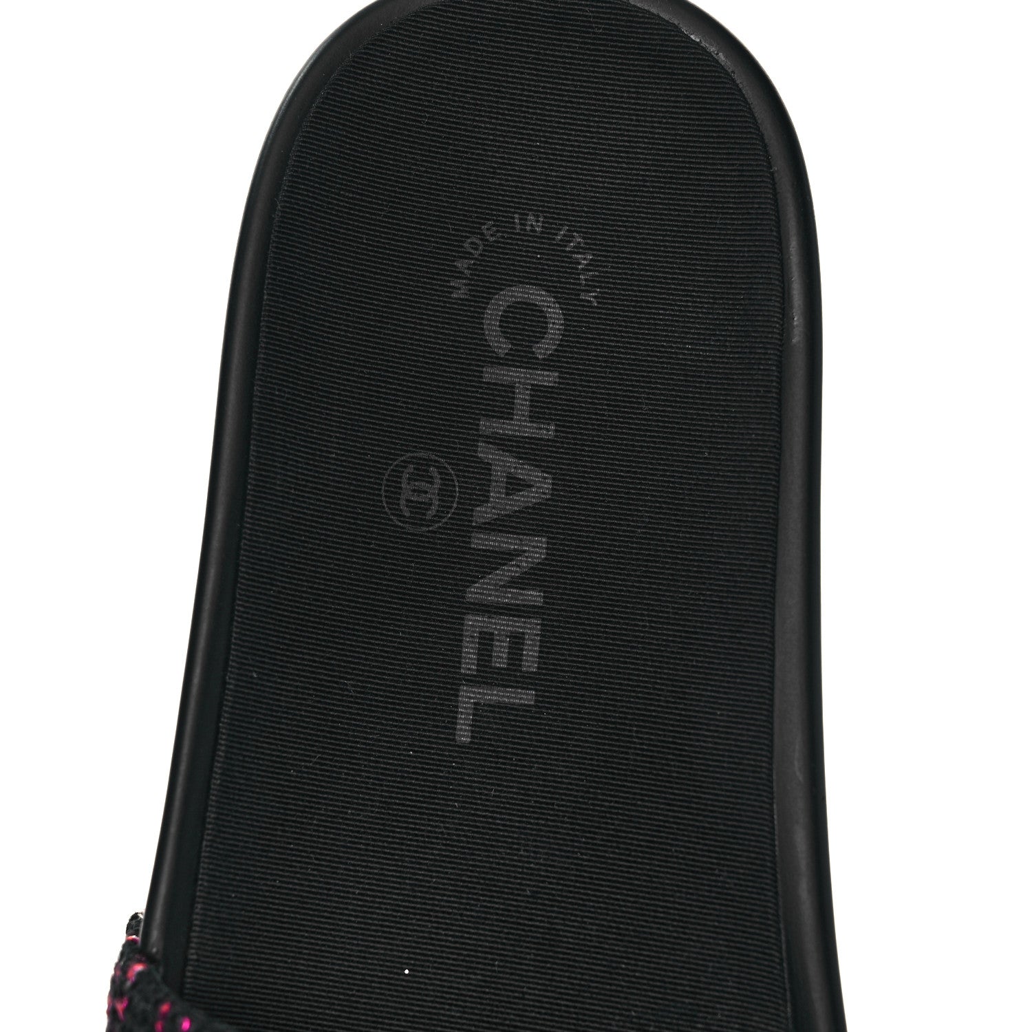 Chanel Tweed Grosgrain Camellia CC Flat Mules 37 Black Pink 7 of 8