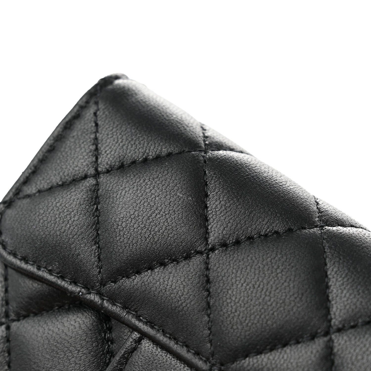 Chanel Lambskin Quilted Flap Card Holder Wallet Black 9 of 10